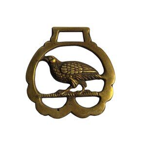 VTG Solid Brass Grouse Bird Medallion Martingale Tack Equestrian Decor 3.25"